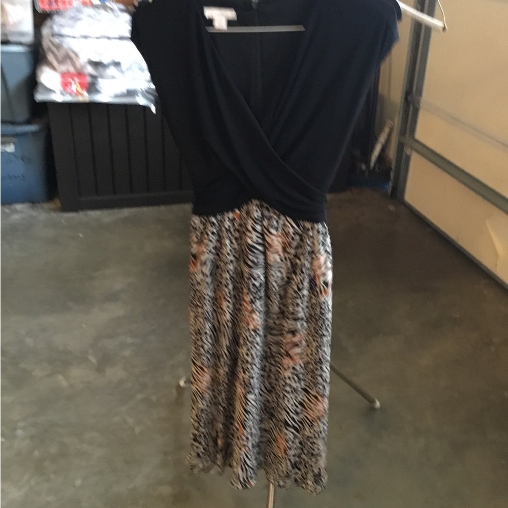 Black and Animal Print Dress